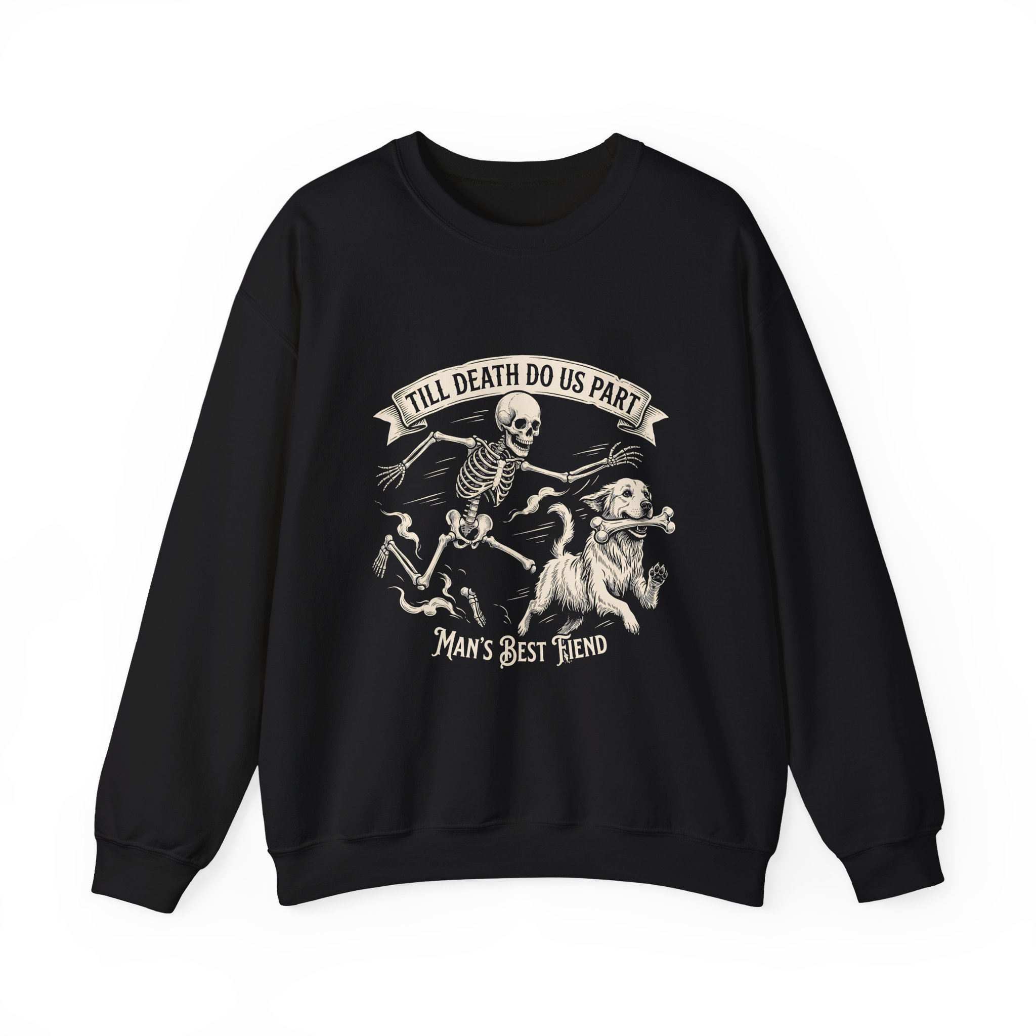 Skeleton and Dog Gothic Sweatshirt, Till Death Do Us Part Crewneck