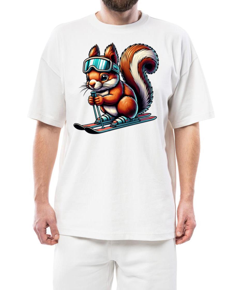 Skis Sports Squirrels Nuts Animal Lovers - Unisex Standard T-Shirt