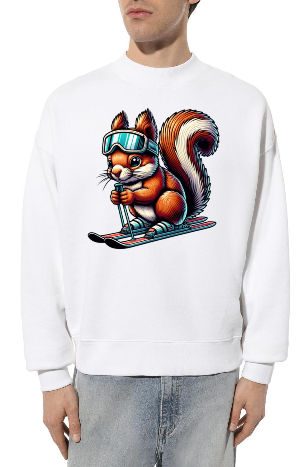 Skis Sports Squirrels Nuts Animal Lovers - Unisex Sweatshirt