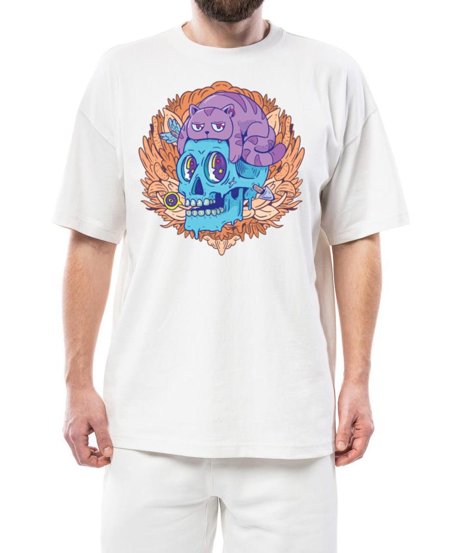 skull cartoon with animal above - Unisex Standard T-Shirt