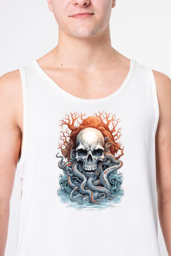 Skull Octopus Squid Animal Creature - Unisex Tank Top