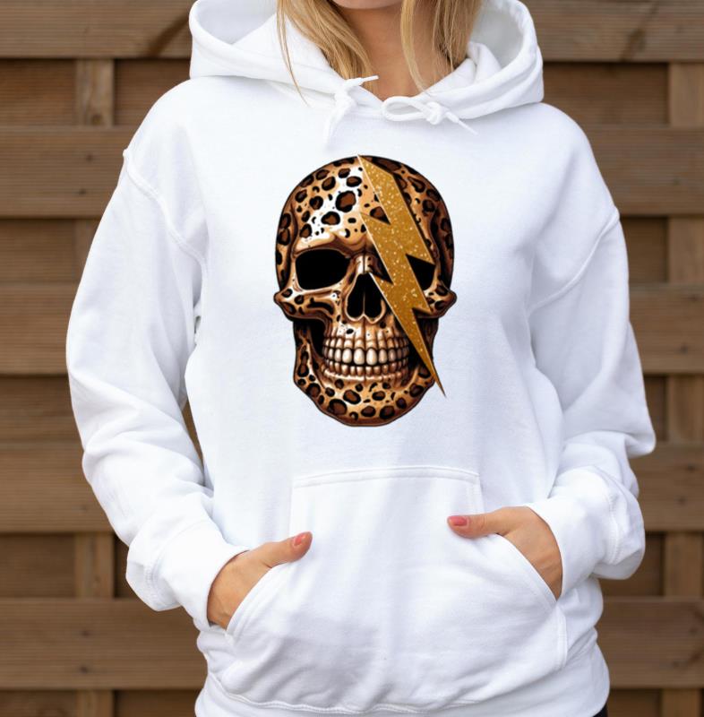 skull with leopard animal print - Unisex Hoodie