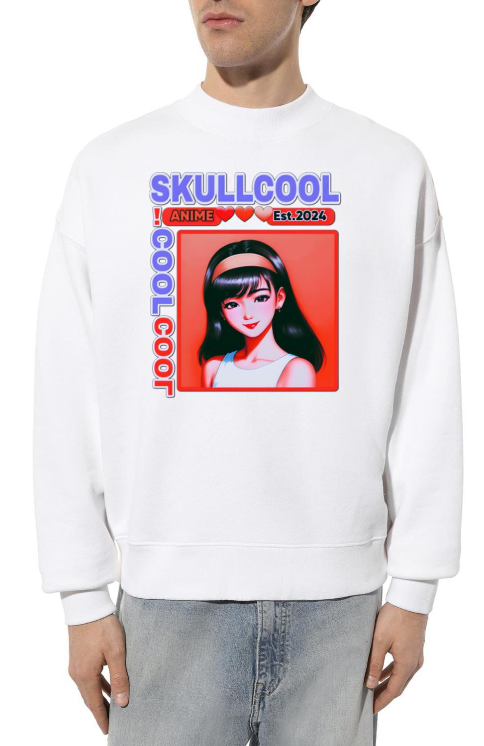 skullcool cool abstract style anime girl art - Unisex Sweatshirt