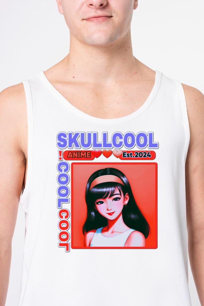 skullcool cool abstract style anime girl art - Unisex Tank Top