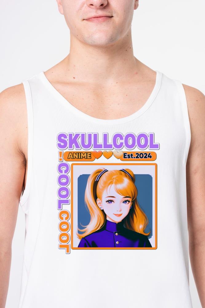 skullcool cool abstract style anime girl art_1 - Unisex Tank Top