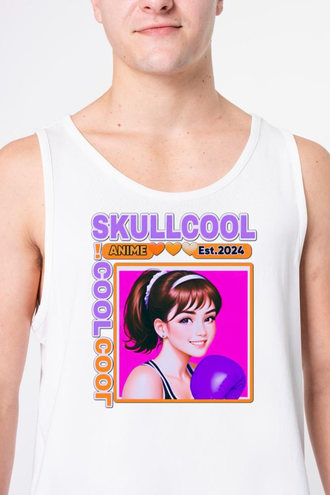 skullcool cool abstract style anime girl art_2 - Unisex Tank Top
