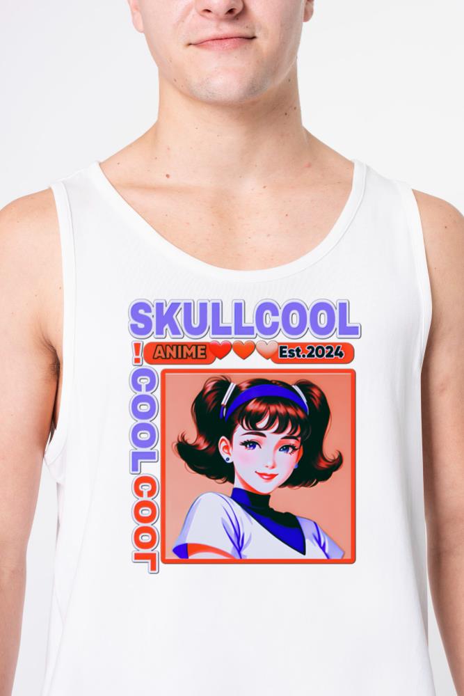skullcool cool abstract style anime girl art_3 - Unisex Tank Top
