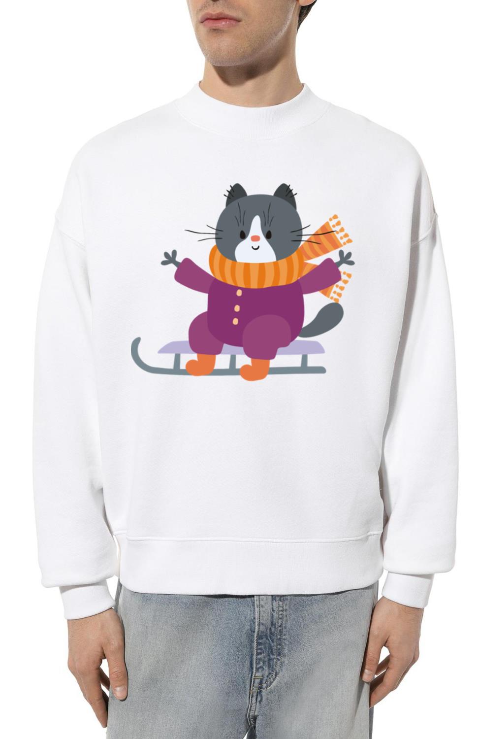 Sledding Cat - Unisex Sweatshirt