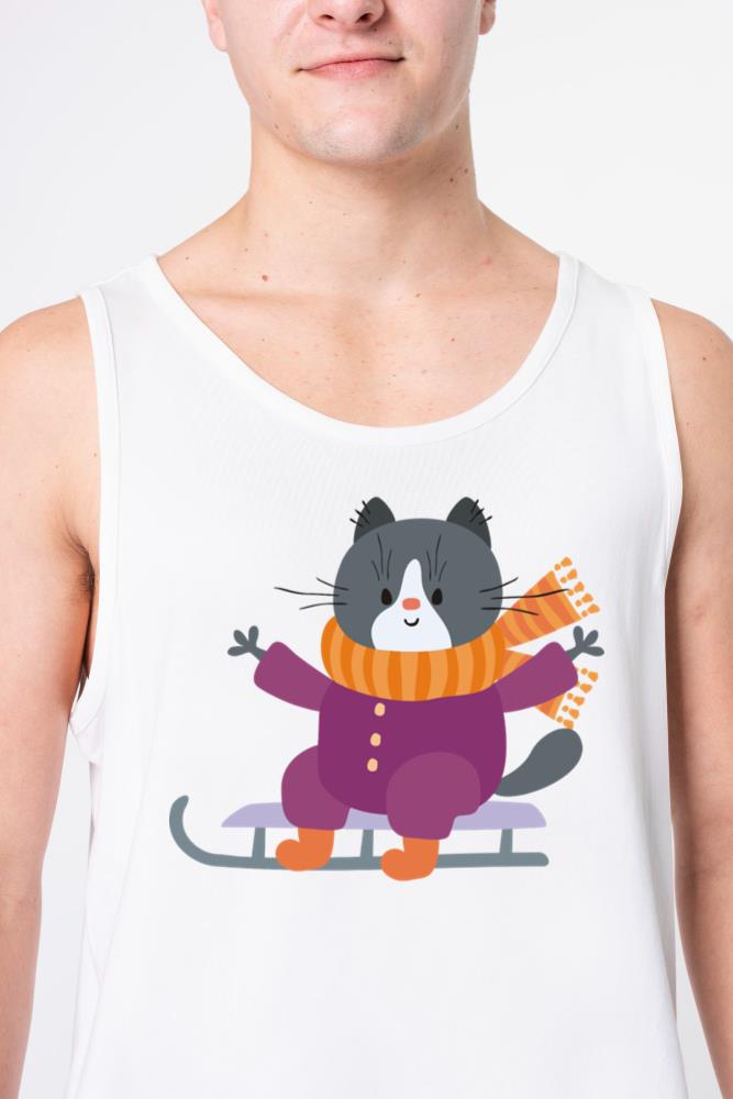 Sledding Cat - Unisex Tank Top