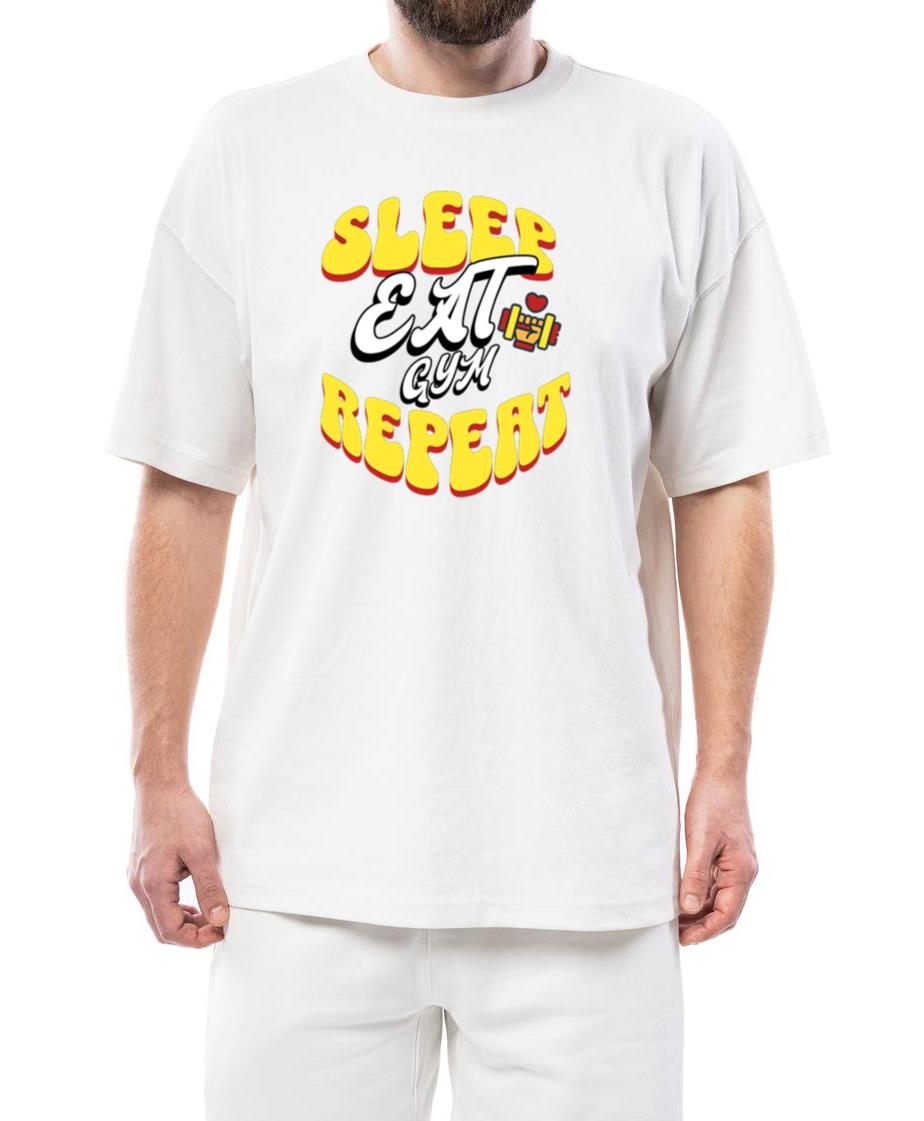Sleep Eat Gym Repeat T-Shirt - Fitness Workout tee - Unisex Standard T-Shirt