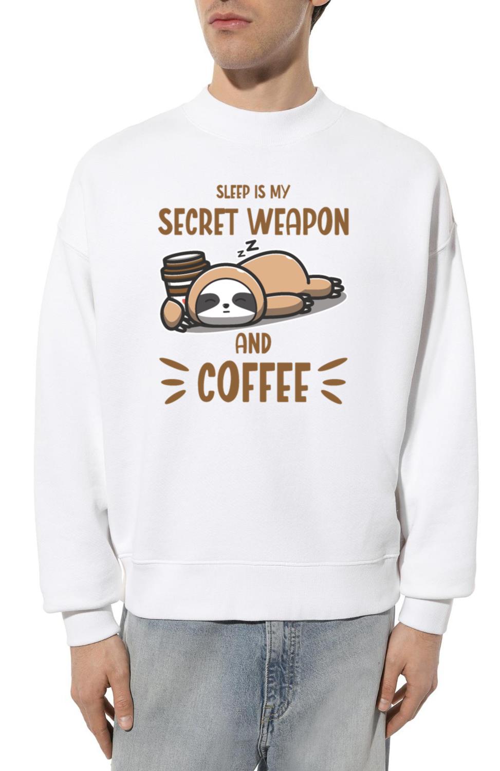 Sleep Is My Secret Weapon Sloth Coffee_1 - Unisex Sweatshirt