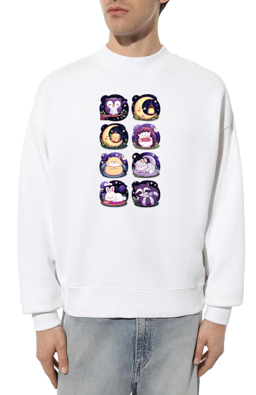 Sleeping animals of the forest - sticker set - Unisex Sweatshirt