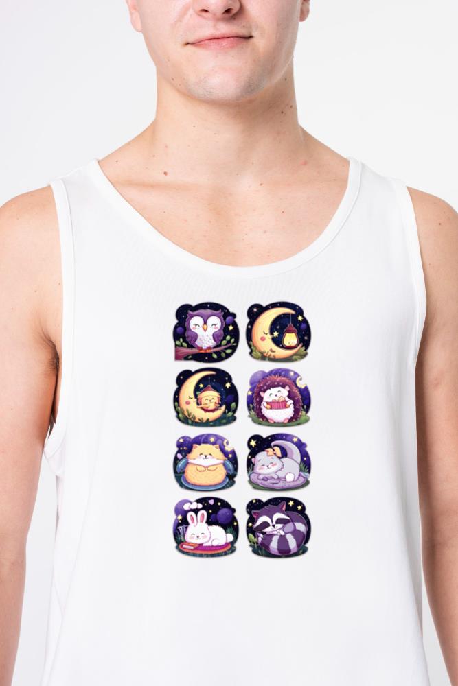 Sleeping animals of the forest - sticker set - Unisex Tank Top
