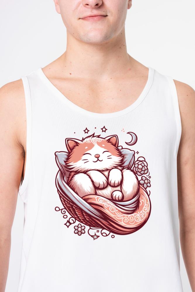 Sleeping Brown Cat - Unisex Tank Top