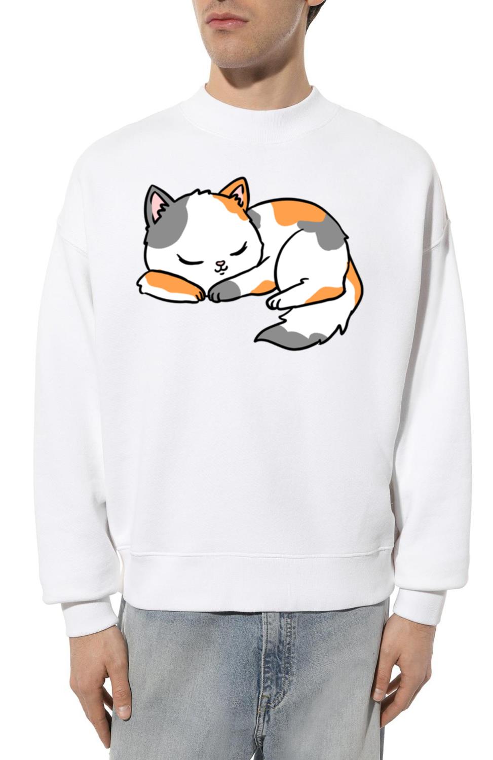 Sleeping Calico Cat for Cat Lover - Unisex Sweatshirt