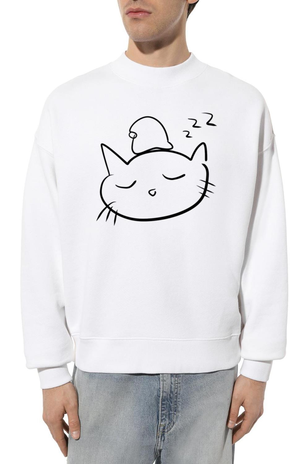 sleeping cat animal symbol good night - Unisex Sweatshirt
