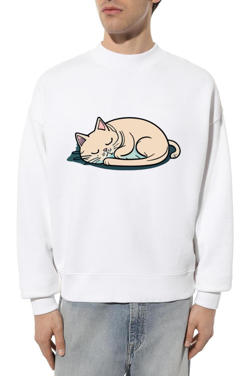 Sleeping Cat Funny Animal - Unisex Sweatshirt