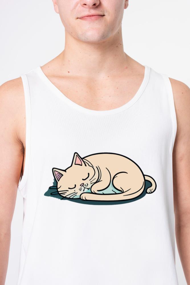 Sleeping Cat Funny Animal - Unisex Tank Top