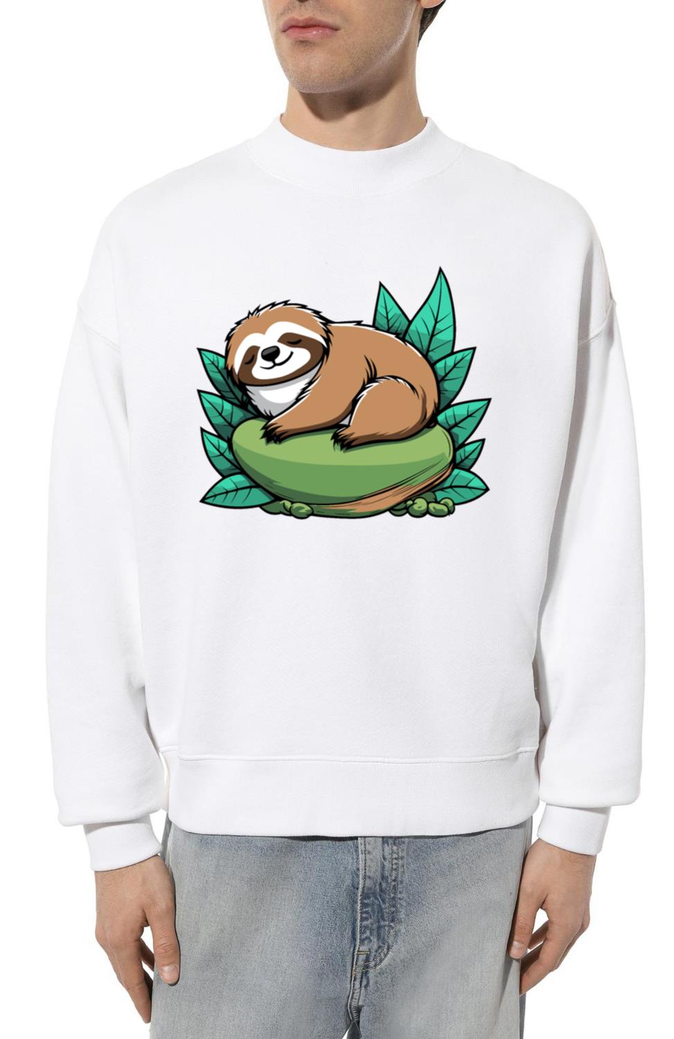 Sleeping Sloth Illustration_1 - Unisex Sweatshirt