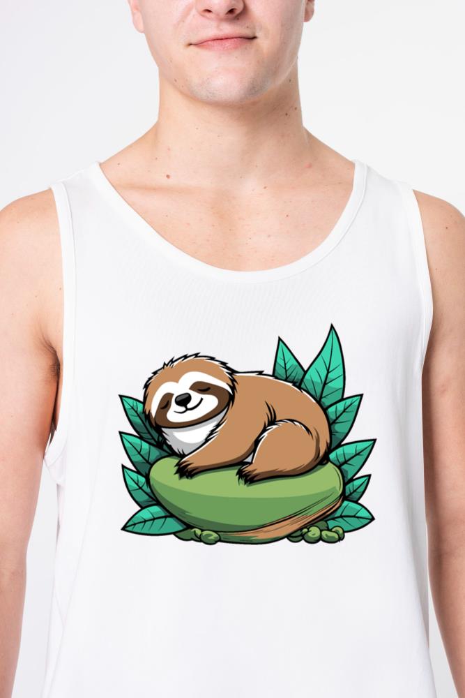 Sleeping Sloth Illustration_1 - Unisex Tank Top