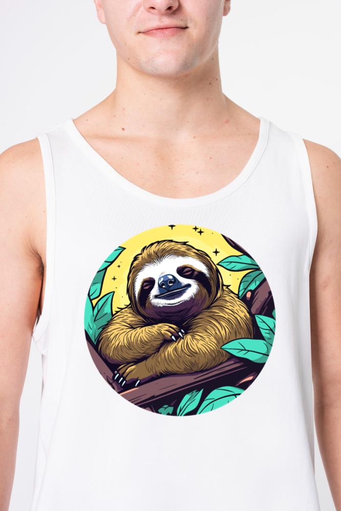Sleeping Sloth Illustration_2 - Unisex Tank Top