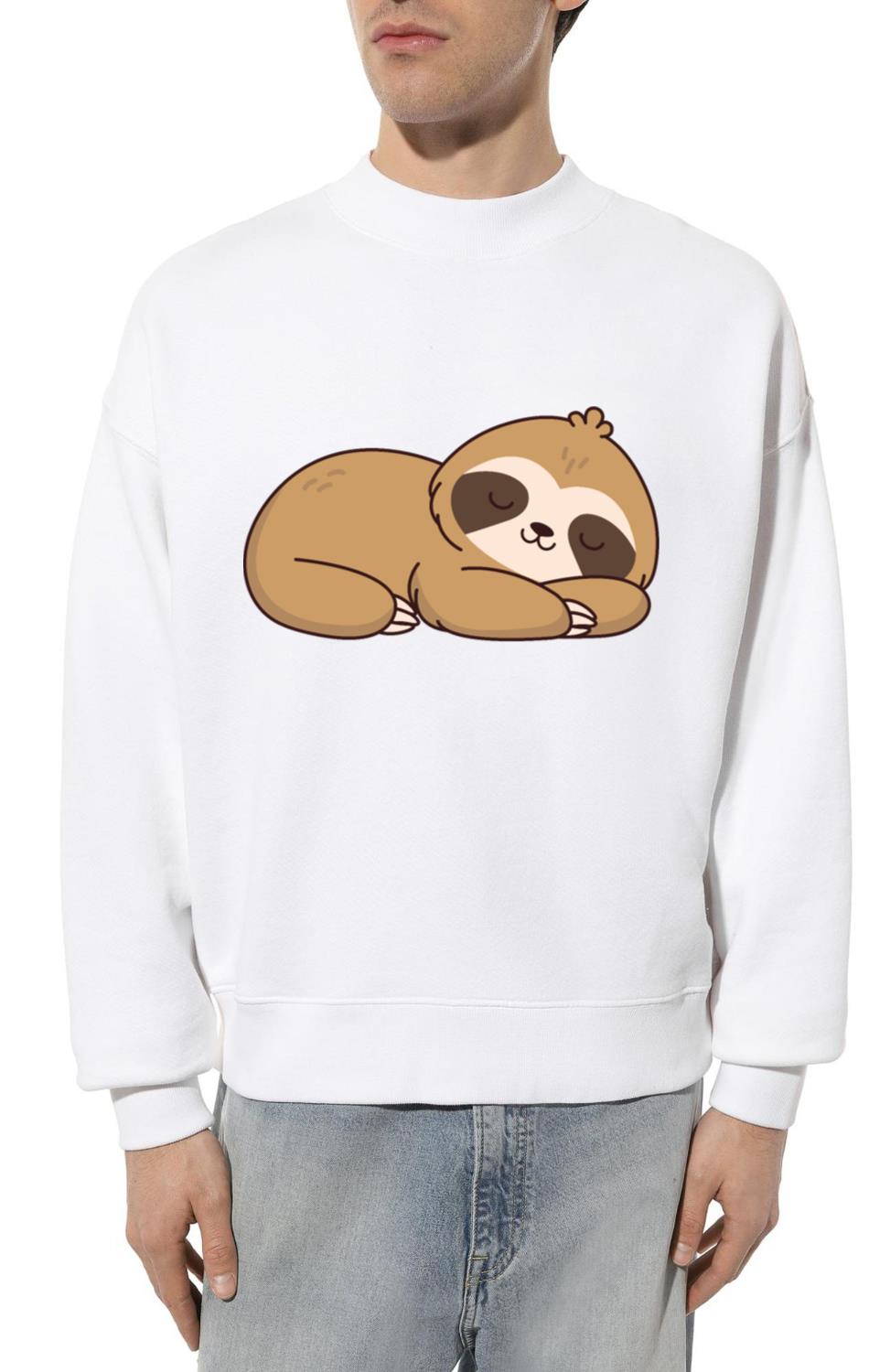Sleeping sloth relaxing and chilling closed eyes - Unisex Sweatshirt