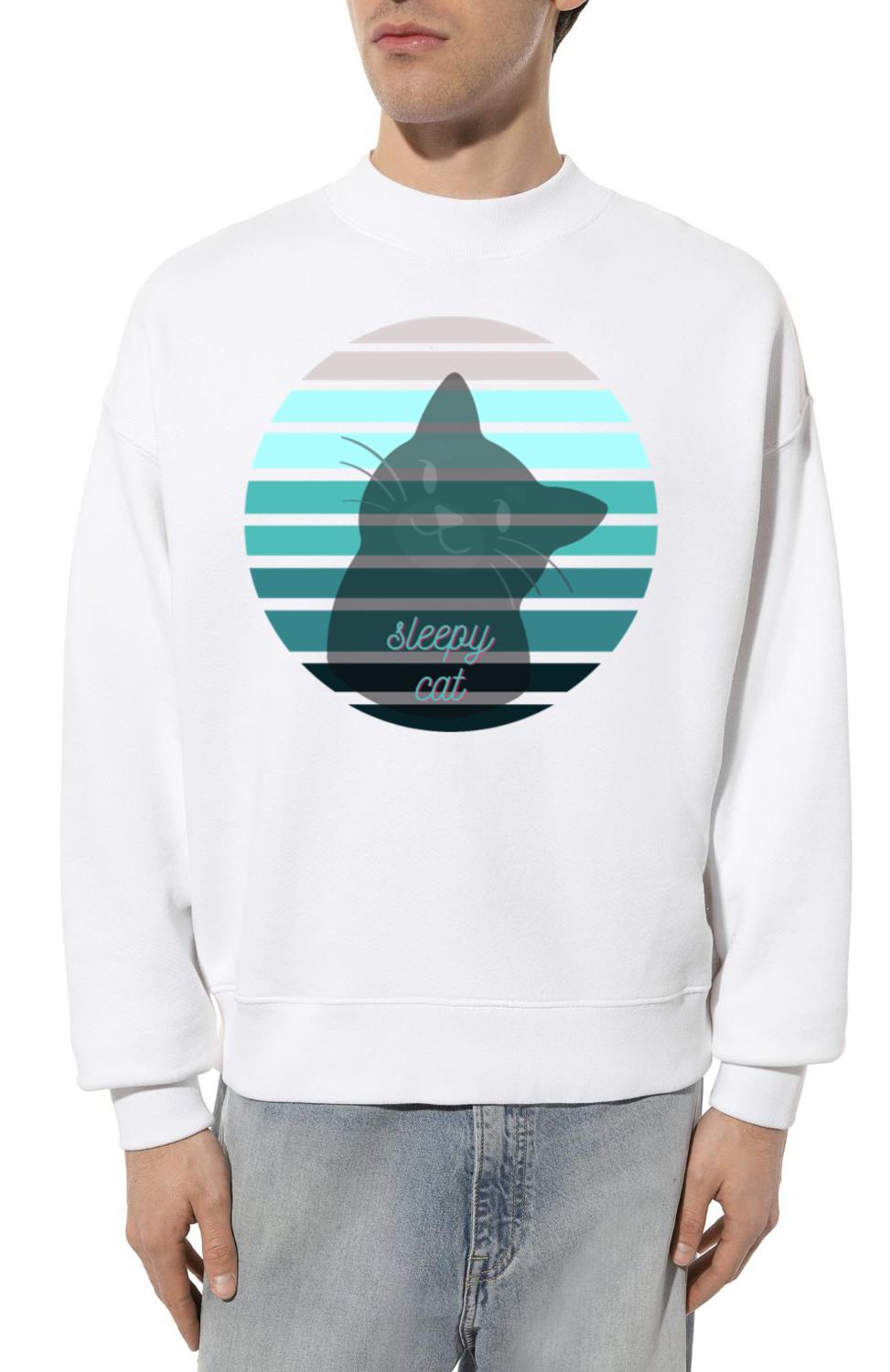 Sleepy Cat Retro Vantage - Unisex Sweatshirt