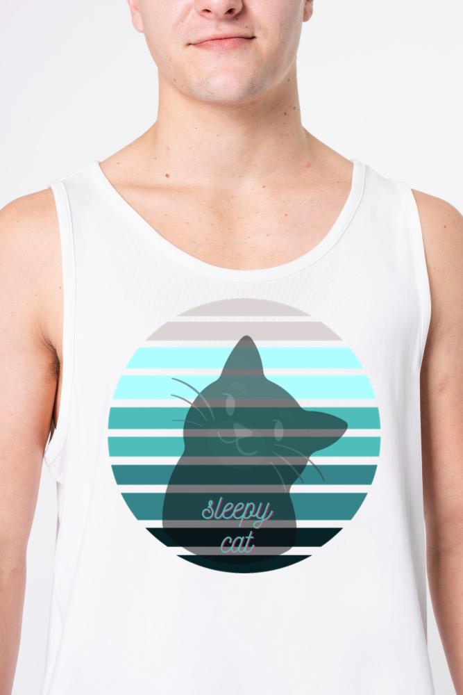Sleepy Cat Retro Vantage - Unisex Tank Top
