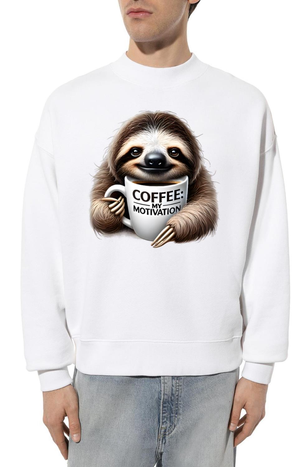 Sleepy Sloth Coffee Motivation - Unisex Sweatshirt