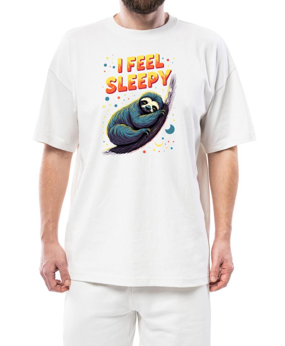 Sleepy Sloth Illustration Cute and Cozy Night - Unisex Standard T-Shirt