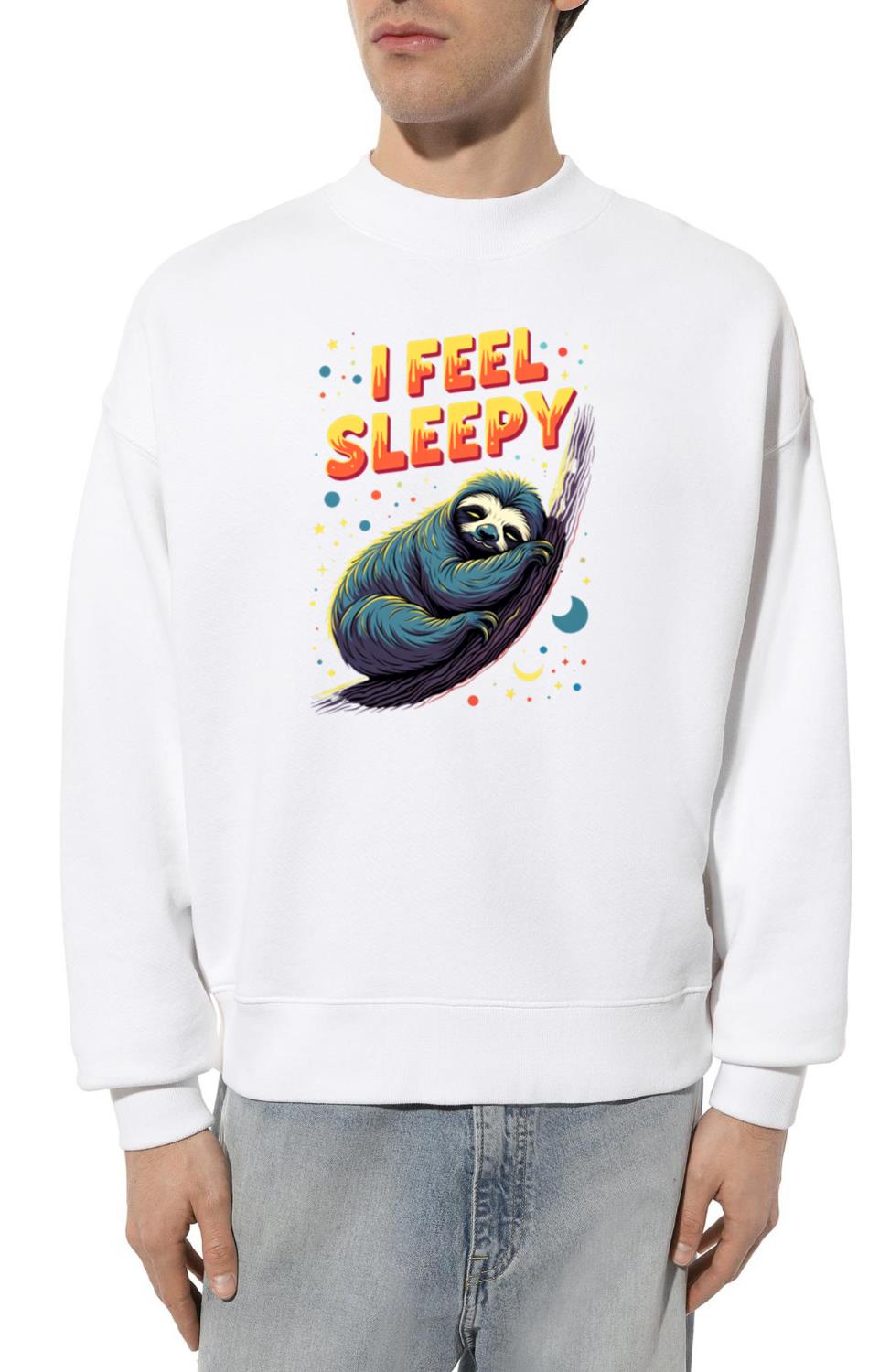 Sleepy Sloth Illustration Cute and Cozy Night - Unisex Sweatshirt