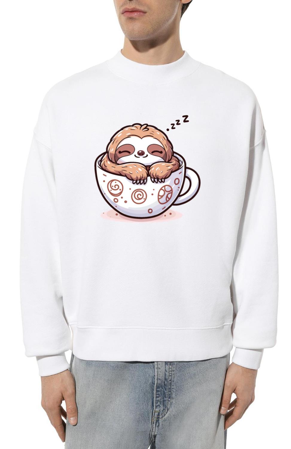 Sloffee - Sloth & Coffee Cozy Kawaii Sloth - Unisex Sweatshirt