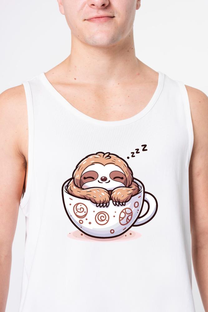 Sloffee - Sloth & Coffee Cozy Kawaii Sloth - Unisex Tank Top