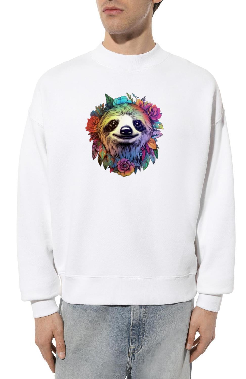 Sloth Aesthetic Flower - Unisex Sweatshirt