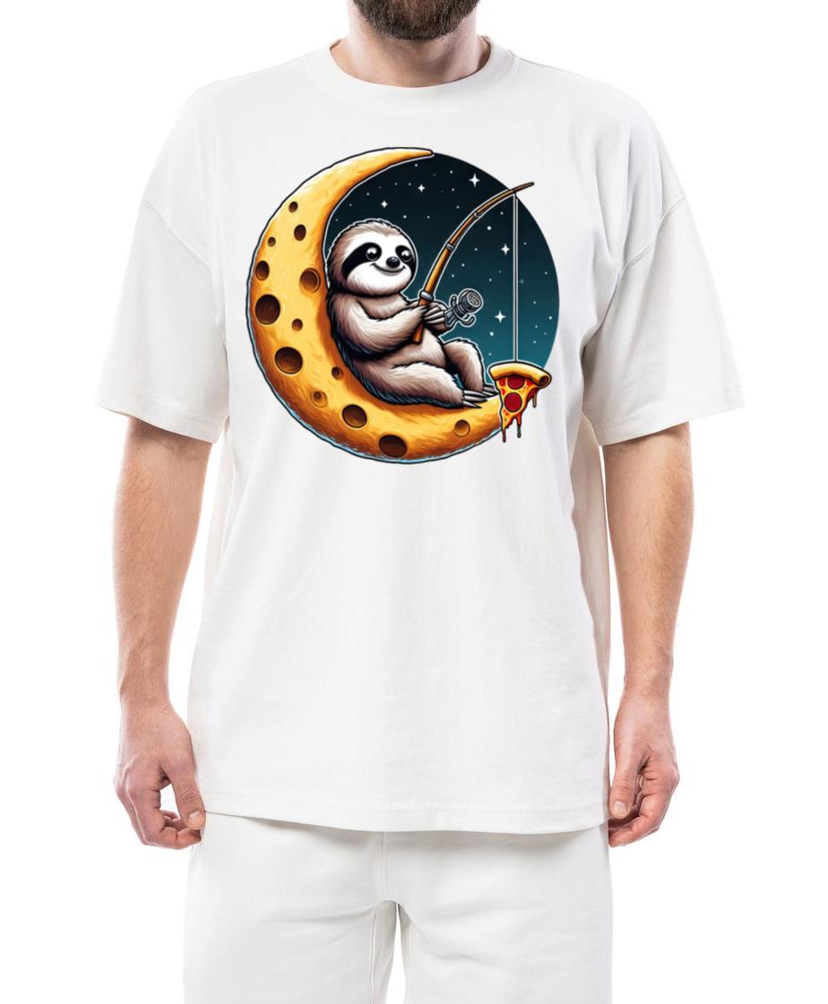 Sloth angler moon pizza space outer space fishing - Unisex Standard T-Shirt