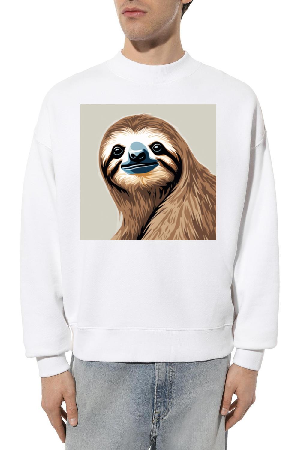 Sloth Animal Face cute sleep chill nap Rest Nerd j - Unisex Sweatshirt