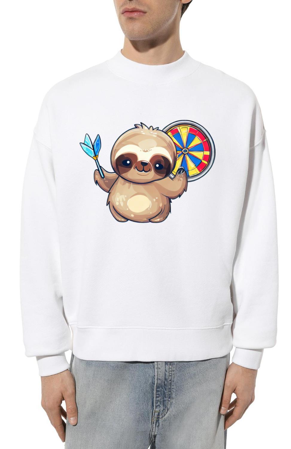 Sloth as Dart Player - Funny Sport Design - Unisex Sweatshirt