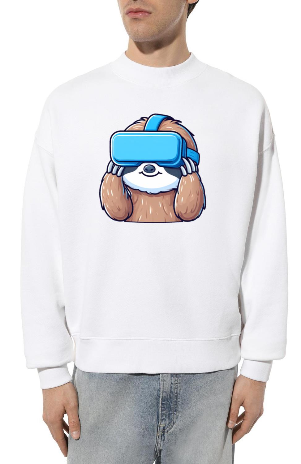 Sloth as VR Gamer_ Cool and Digital - Unisex Sweatshirt