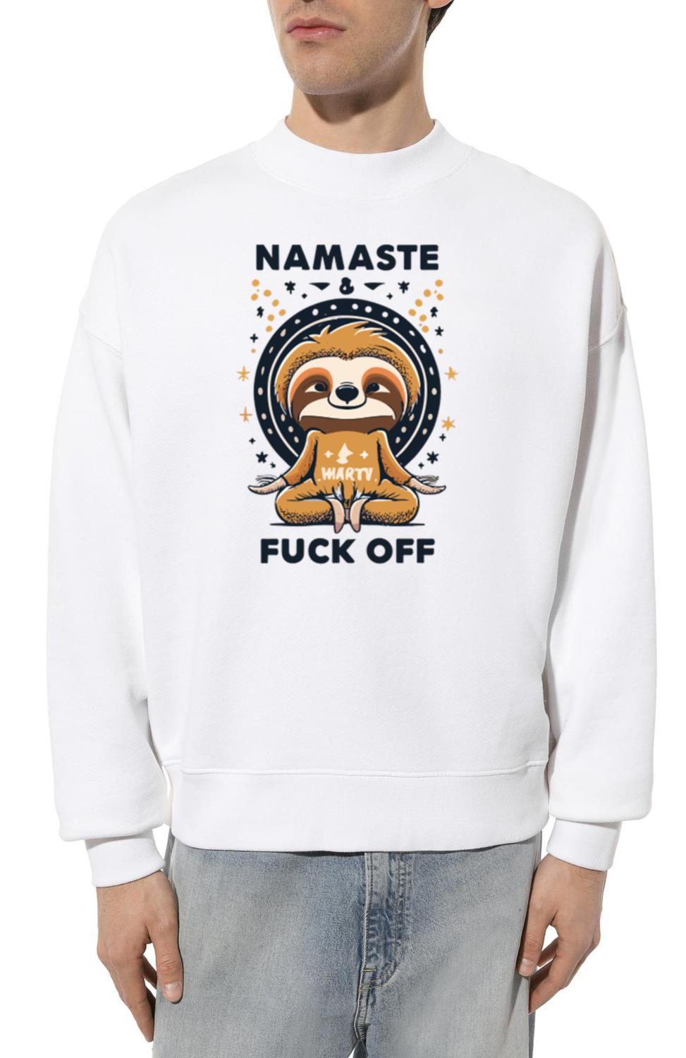 SLOTH ASANA MASTER SAYING NAMASTE AND FUCKUP - Unisex Sweatshirt