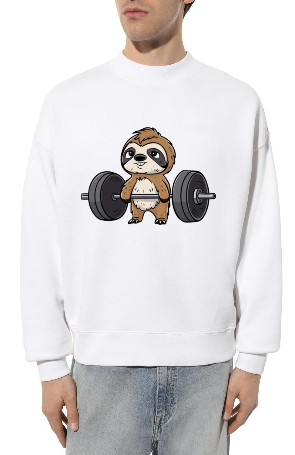 Sloth at Workout_ Dumbbell, Bench Press & Deadlift - Unisex Sweatshirt