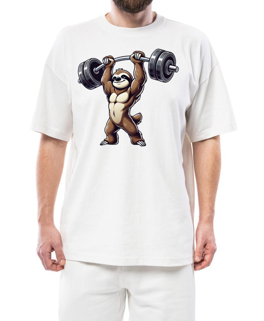 Sloth Barbell Fitness Workout Strong - Unisex Standard T-Shirt