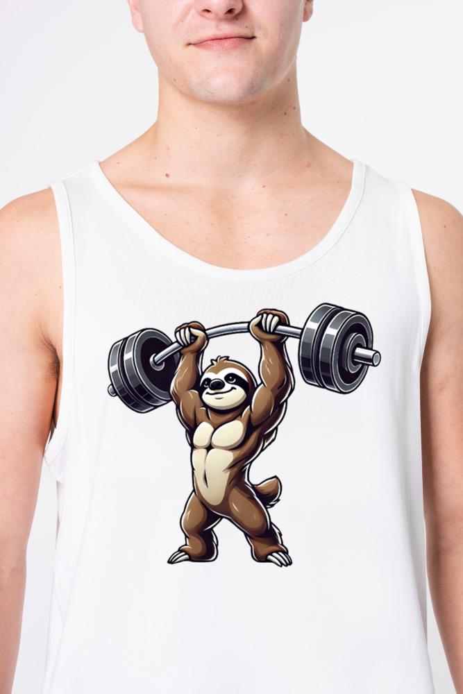 Sloth Barbell Fitness Workout Strong - Unisex Tank Top