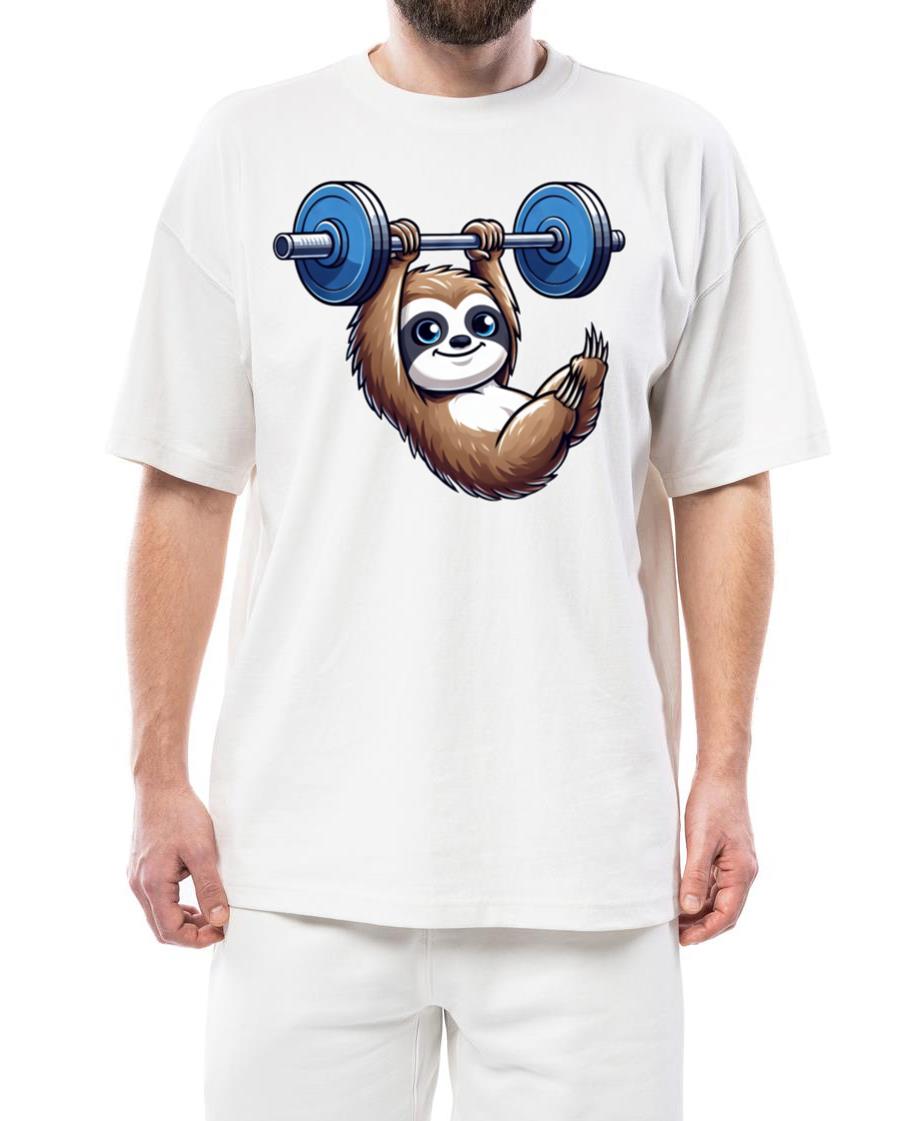 Sloth barbell pull-up funny workout - Unisex Standard T-Shirt
