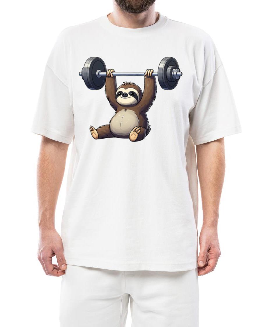 Sloth Barbell Workout Fitness Exhausted Funny - Unisex Standard T-Shirt