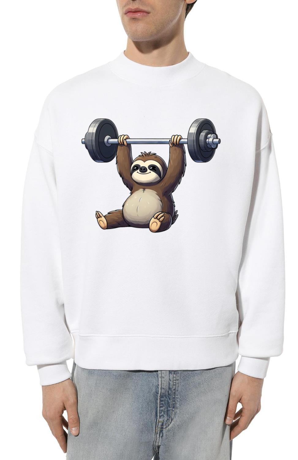 Sloth Barbell Workout Fitness Exhausted Funny - Unisex Sweatshirt