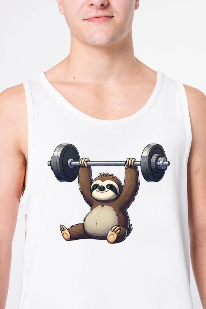 Sloth Barbell Workout Fitness Exhausted Funny - Unisex Tank Top