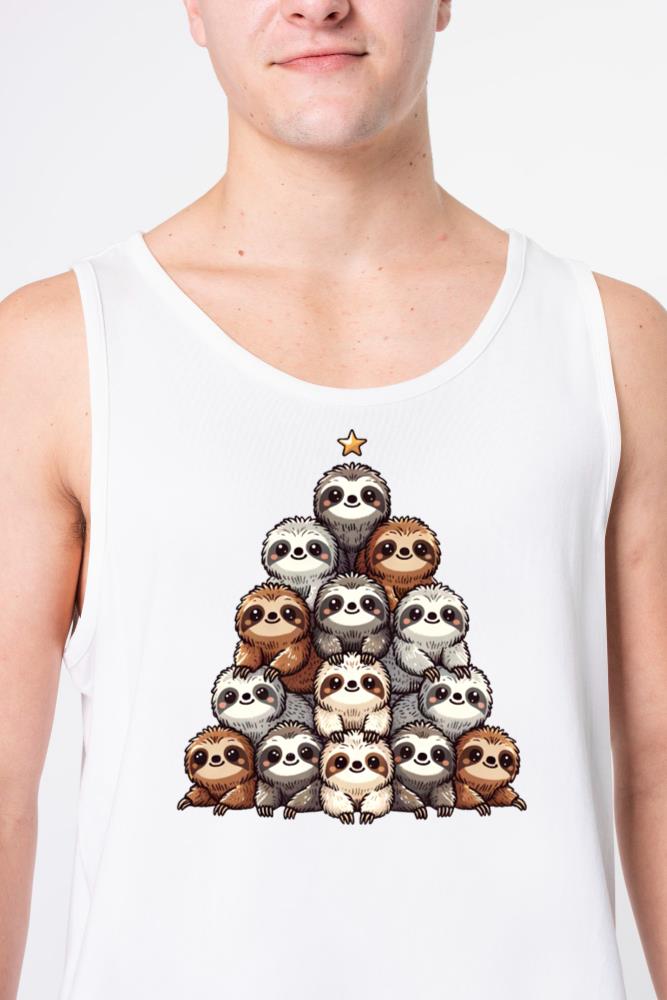 Sloth Christmas Tree Pattern - Unisex Tank Top
