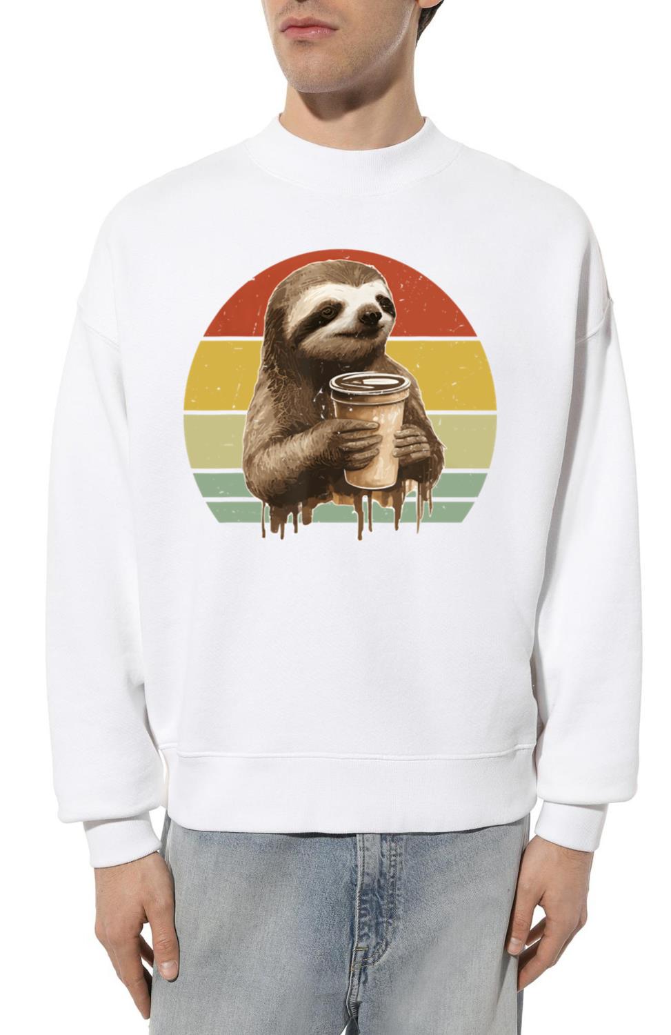 Sloth Drinking Coffee Funny Sloths And Coffee - Unisex Sweatshirt