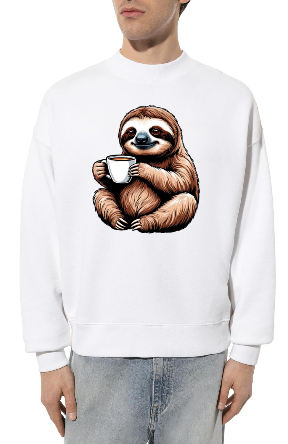 Sloth Drinking Coffee - Unisex Sweatshirt