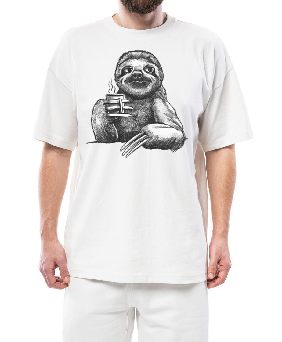 Sloth Drinks Coffee_1 - Unisex Standard T-Shirt